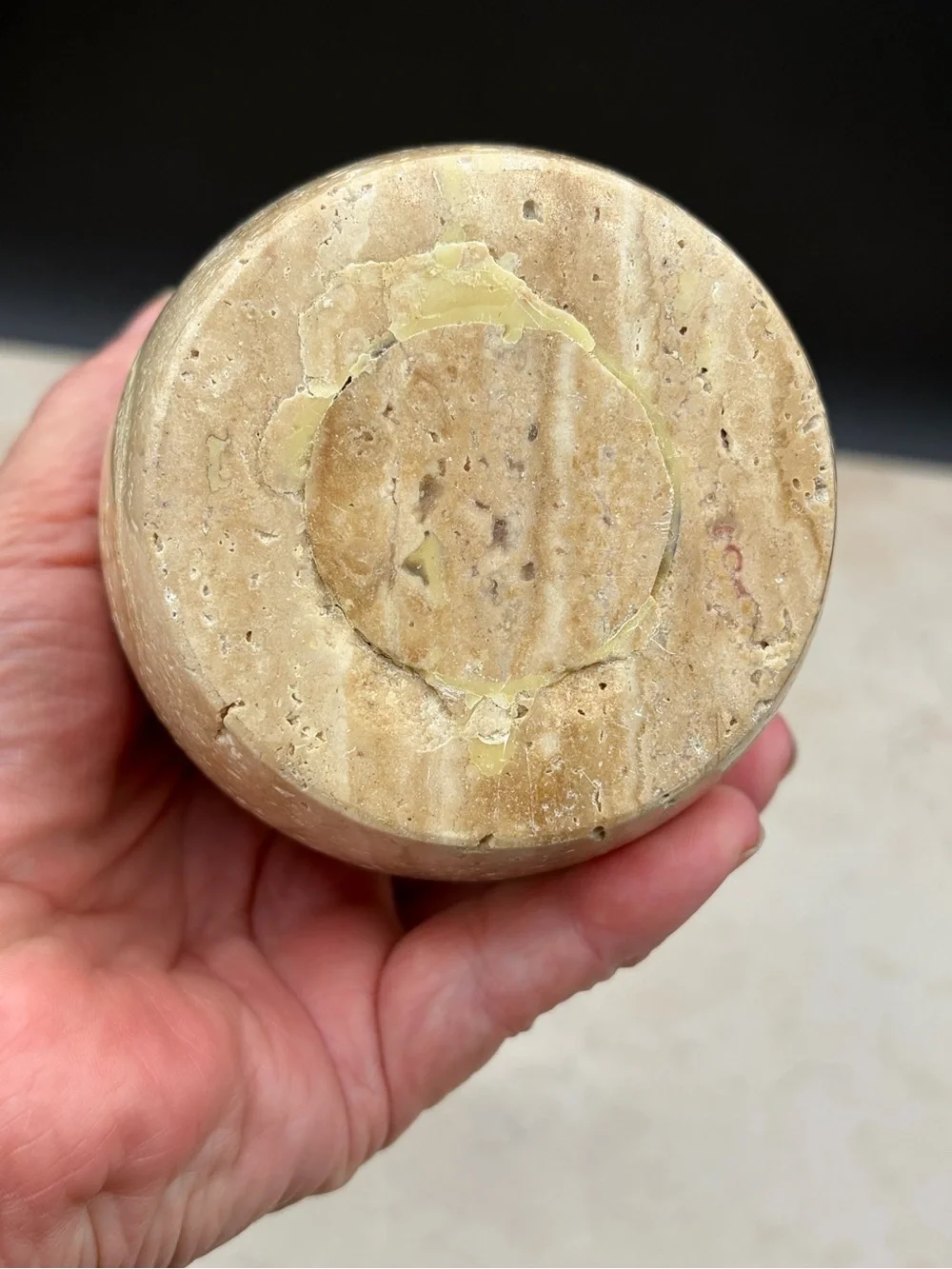 Roselli Trading Co Champagne Marble Tooth Brush Holder Roman Spa / Flower Frog